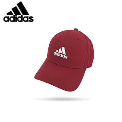 adidas Performance Sports Cap in burgundy, perfect for workouts and sunny days, showcasing stylish 3D embroidery.