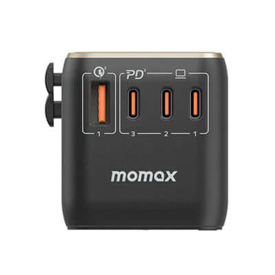 Momax 1-World Universal 4-Port Travel GaN Charger 120W + USB-C Cable Executive Corporate Gifts Singapore