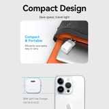 Vention 1-Port USB-C GaN Charger 30W demonstrating compact design and portability for easy travel.
