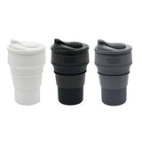 350ml Silicone Mug in white, black, and grey colors, perfect corporate gift for hot or cold beverages.