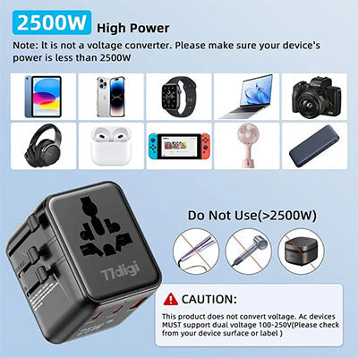 77digi 25W 2 Type-C + 1 USB Travel Adapter WWA25