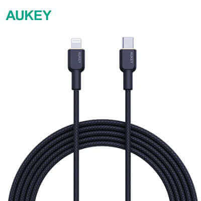Aukey CB-KCL1/CB-KCL2 Circlet CL Nylon Braided USB-C to Lightning Cable Executive Gifts Singapore