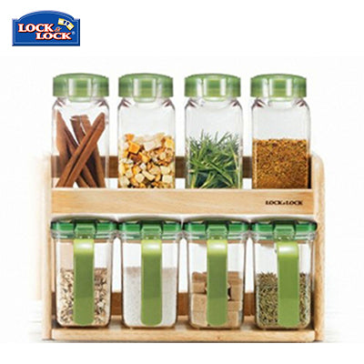 Lock & Lock Slim Seasoning Case 8pcs Set with Wooden Rack | AbrandZ Corporate Gifts