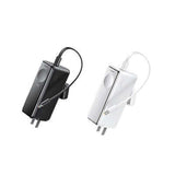 Remax CP-6 Powerbank with Watch Wireless Charging and Wall Plug in black and white colors.