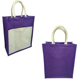 Eco Friendly Jute Tote Bag with Canvas Pocket | AbrandZ Corporate Gifts