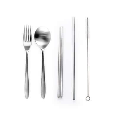 5 Pieces Stainless Steel Cutlery and Straw Set Executive Gifts Singapore