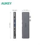 Aukey CB-C76 Type C to USB 3.0 7-in-1 Thunderbolt 3 Hub