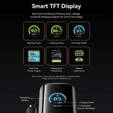 Vention 27000mAh Power Bank 200W Smart TFT Display monitoring battery level, voltage, current, and charging progress.