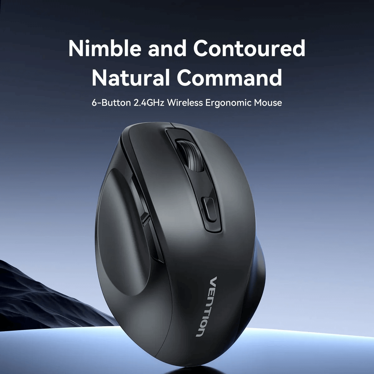 Vention 2.4G Wireless Ergonomic Mouse featuring a 6-button design for comfort and precision as a Corporate Gift