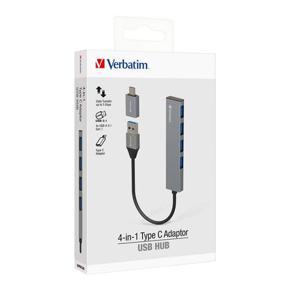 Verbatim 4-in-1 USB Hub with Type C Adaptor Executive Corporate Gifts Singapore