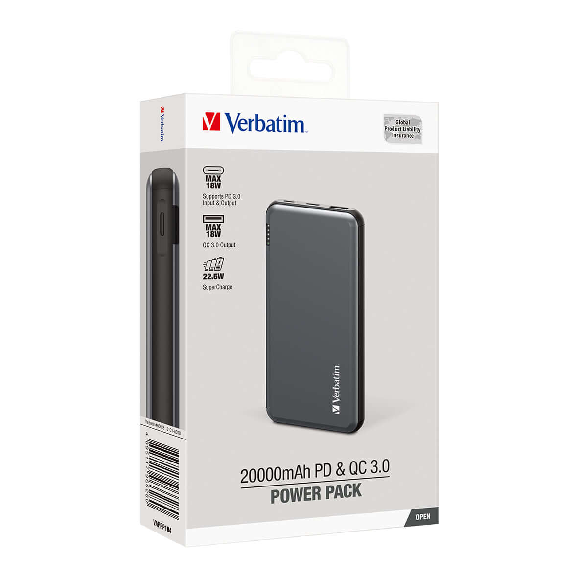 Verbatim 20000mAh 22.5W PD & QC 3.0 Power Pack Executive Corporate Gifts Singapore