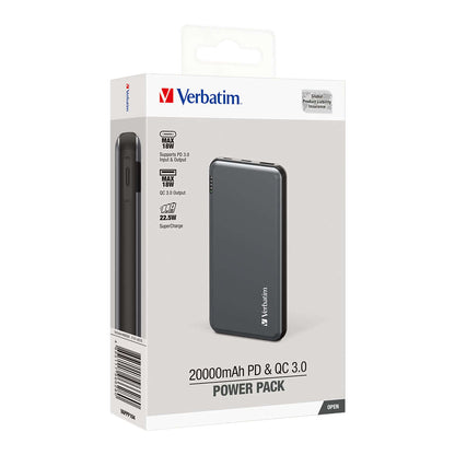 Verbatim 20000mAh 22.5W PD & QC 3.0 Power Pack Executive Corporate Gifts Singapore