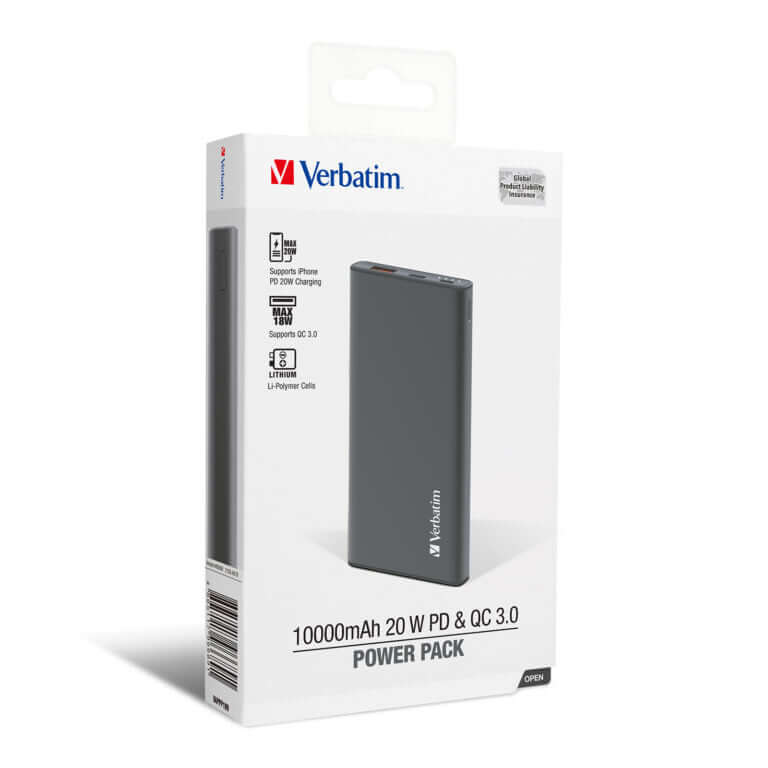 Verbatim 10000mAh 20W PD & QC 3.0 Power Pack Executive Corporate Gifts Singapore