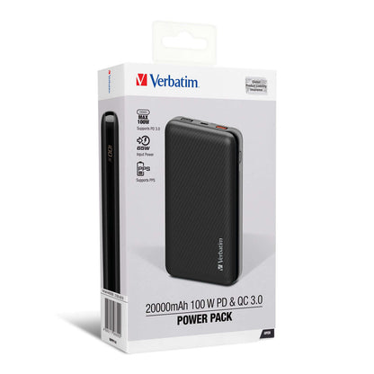 Verbatim 20000mAh 100W PD & QC 3.0 Power Pack Executive Corporate Gifts Singapore