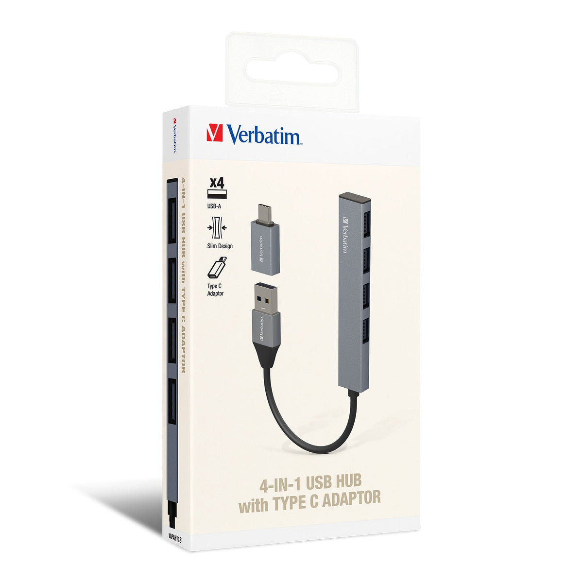 Verbatim 4-in-1 USB Hub with Type C Adaptor 66753 Executive Corporate Gifts Singapore