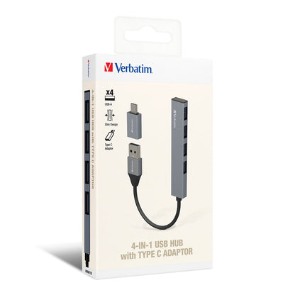Verbatim 4-in-1 USB Hub with Type C Adaptor 66753 Executive Corporate Gifts Singapore