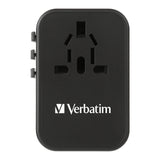 Verbatim 3 Port 65W PD 3.0 & QC 3.0 GaN Universal Travel Adaptor