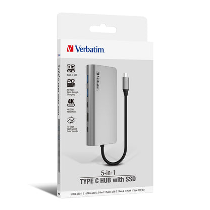 Verbatim 5-in-1 Type C Hub with SSD Executive Corporate Gifts Singapore