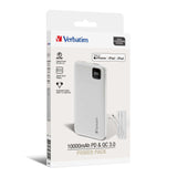 Verbatim 10000mAh PD 3.0 & QC 3.0 Power Pack with Embedded Cables