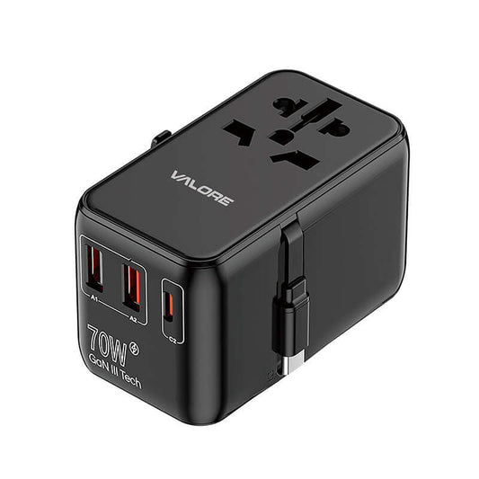 Valore PD70W Universal Travel Adaptor with Retractable Cable (UTA-002) Executive Corporate Gifts Singapore