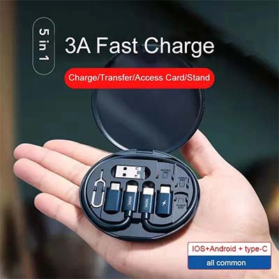 Multicable 5 in 1 3A Fast Charge with Phone Stand Executive Corporate Gifts Singapore