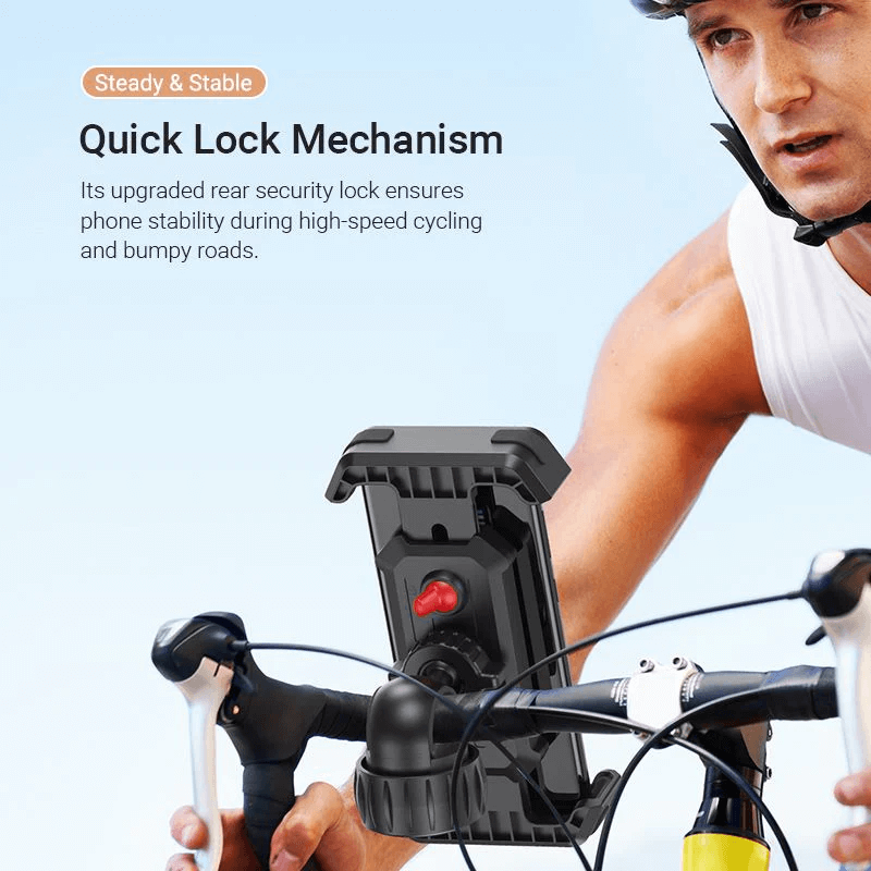 Vention 360° Bike Phone Mount features a quick lock mechanism for enhanced phone stability during cycling.