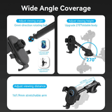 Vention Car Phone Mount with Dual Mounting Mode features adjustable viewing angle and height with a 270° foldable body.