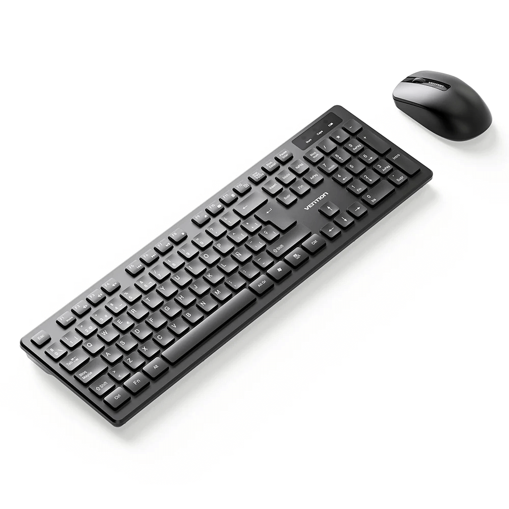 Vention Wireless Full-Sized Keyboard and Mouse Combo with Mouse Pad on a white background.