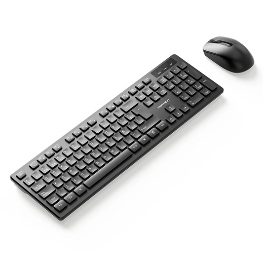 Vention Wireless Full-Sized Keyboard and Mouse Combo with Mouse Pad on a white background.