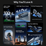 Vention 27000mAh Power Bank 200W features, including high power output and charging options.