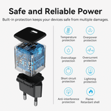 Venion 1-Port USB-C Wall Charger PD20W features safe and reliable power with built-in device protection.