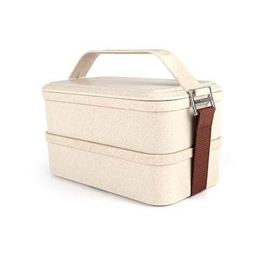 Husk Fiber 2 Tier Lunch Box Executive Corporate Gifts Singapore