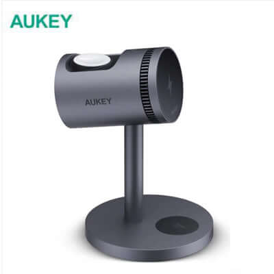 AUKEY LC-MC311A MagFusion 3-in-1 Qi2 15W Magnetic Wireless Charger MFI Certified with Active Cooling System Corporate Gift Singapore
