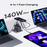 Aukey PA-C6 Comet Mix 4 140W PD 4-Port GaN Wall Charger with PPS for Laptop & Mobile Corporate Gift Singapore