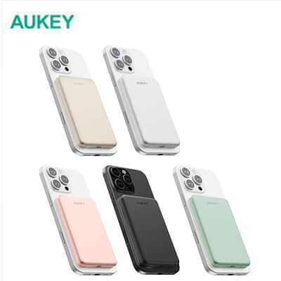 Aukey PB-MS07 MagFusion M Qi2 5000mAh Magnetic Wireless Power Bank Corporate Gift Singapore
