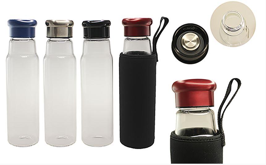 Glass Bottle With Black Neoprene Pouch Executive Corporate Gifts Singapore