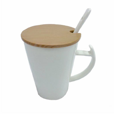 Ceramic Mug with Wooden Lid Cover | AbrandZ Corporate Gifts