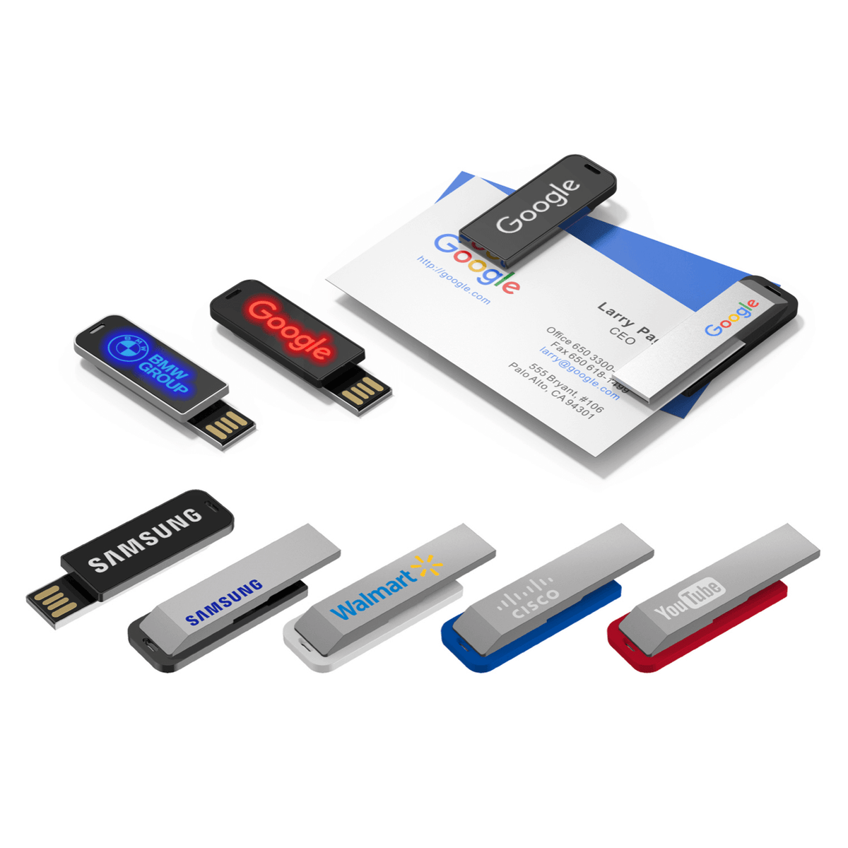 Clip On USB Flash Drive with LED Logo Executive Corporate Gifts Singapore