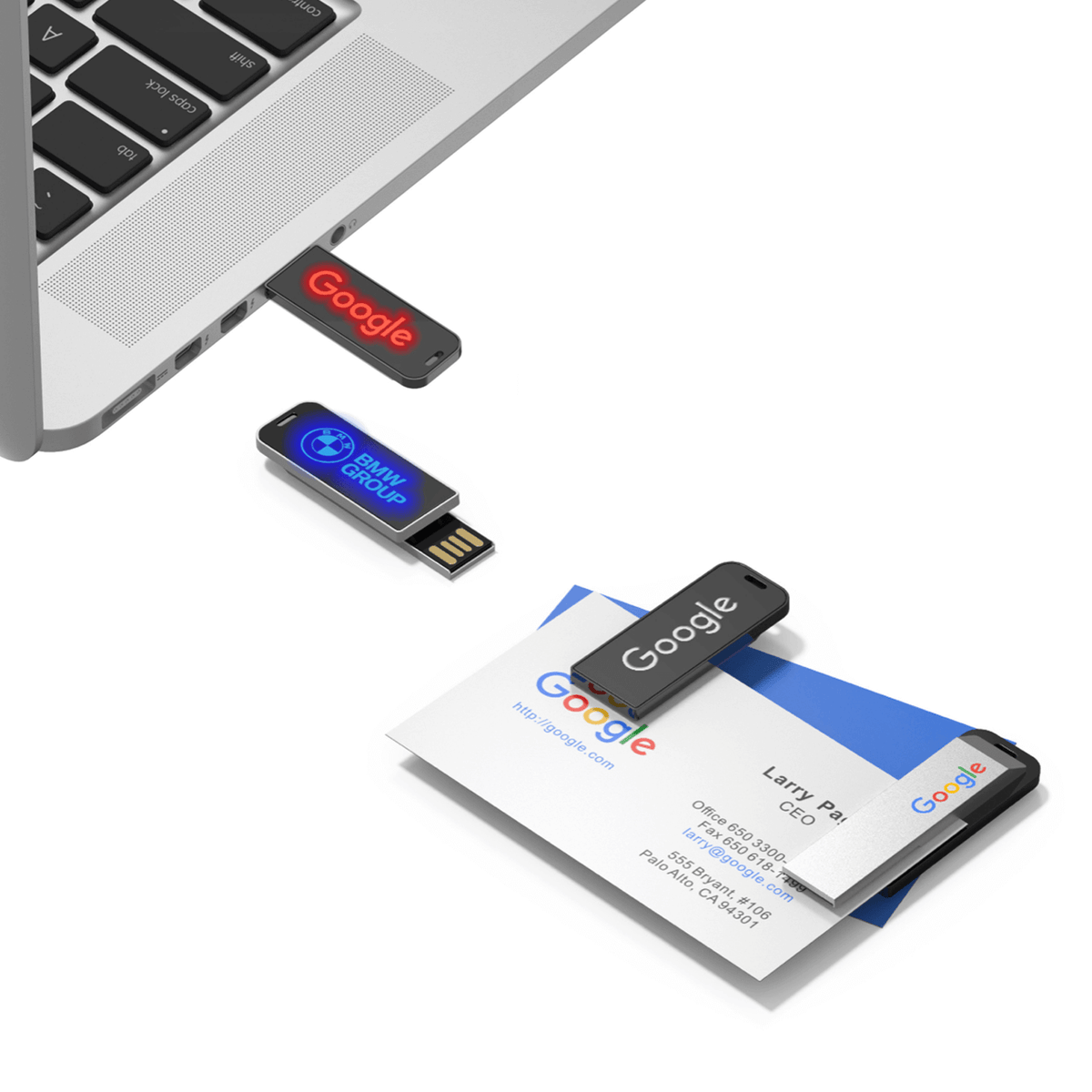Clip On USB Flash Drive with LED Logo Executive Corporate Gifts Singapore