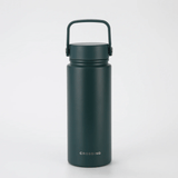 Crossing Urban Ceramic S/S Insulated Flat Cap Bottle With Handle 600ml in dark green with handle.