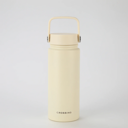 Crossing Urban Ceramic S/S Insulated Flat Cap Bottle With Handle 600ml - Stylish and durable hydration solution.