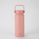 Crossing Urban Ceramic S/S Insulated Flat Cap Bottle With Handle 600ml in pink color, perfect for daily hydration and corporate gift.