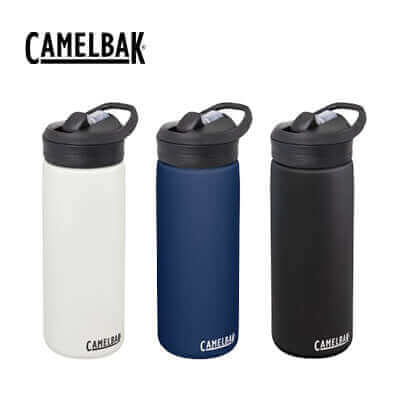 CamelBak Eddy+ Vacuum Bottle 600ml available in white, navy, and black colors for hydration.