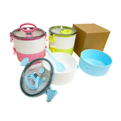 2-Tier Lunch Box with 2-in-1 fork & spoon Executive Corporate Gifts Singapore