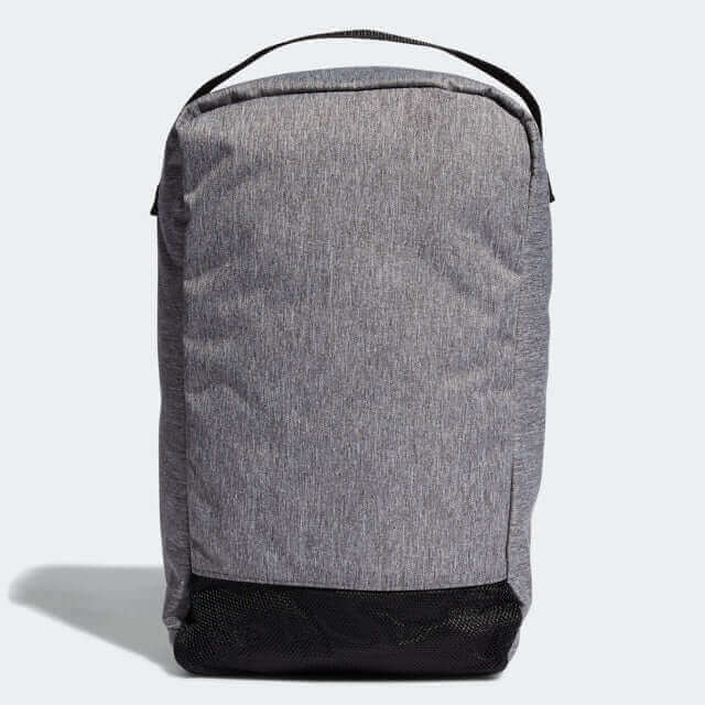 adidas Casual Shoe Bag in gray, featuring a sturdy carry-loop and ample storage for organized footwear.