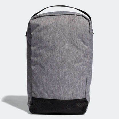 adidas Casual Shoe Bag in gray, featuring a sturdy carry-loop and ample storage for organized footwear.