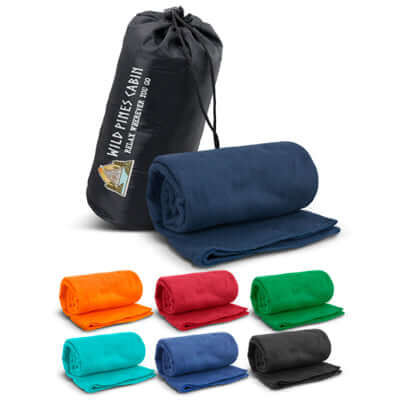 Glasgow Fleece Blanket in Carry Bag Corporate Gift Singapore