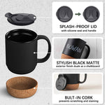 Insulated Splash-Proof Ceramic Coffee Mug with Cork Base | AbrandZ Corporate Gifts