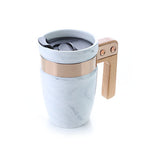 Marble Ceramic Mug with SS Rim and Wooden Handle | AbrandZ Corporate Gifts