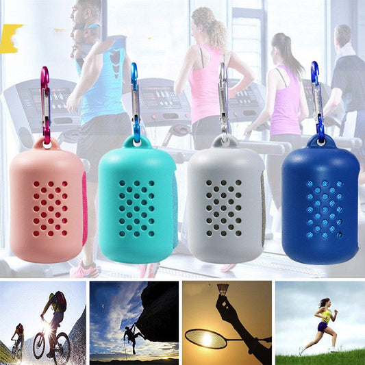 Mini Sports Quick Dry Towel with Silicone Case Executive Corporate Gifts Singapore